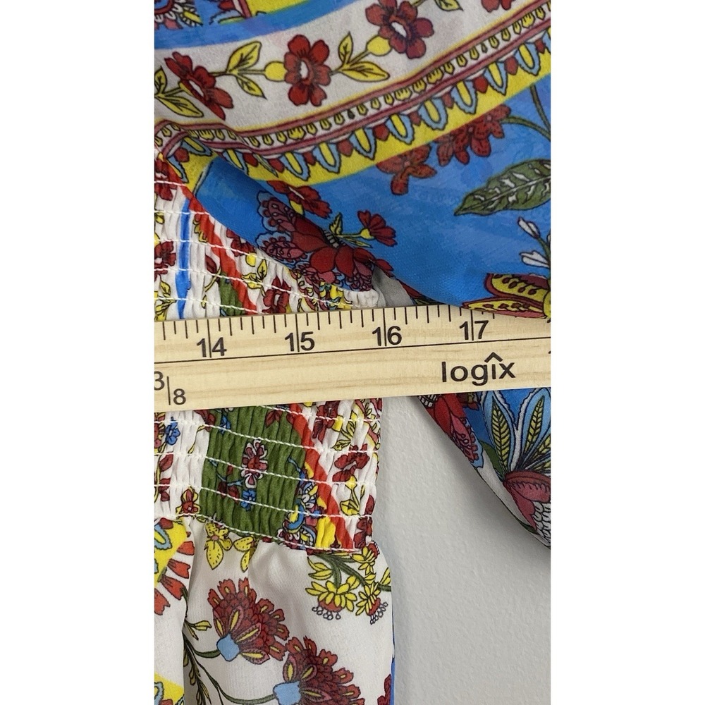 NWT Woman's Top Semi-Sheer Patchwork Floral BOHO Festival Lightweight Size M - Picture 9 of 10